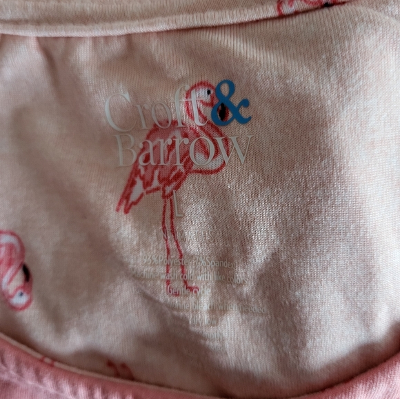 Croft & Barrow 2 Pc Pink Flamingo PJ Set - Picture 2 of 6